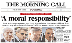 Allentown Morning Call newspaper front page