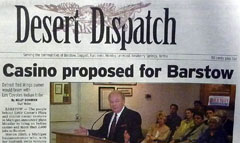Barstow Desert Dispatch newspaper front page