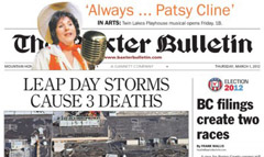 Baxter Bulletin newspaper front page