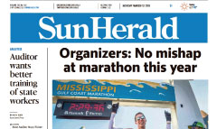 Biloxi Sun Herald newspaper front page