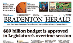 Bradenton Herald newspaper front page