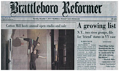 Brattleboro Reformer newspaper front page