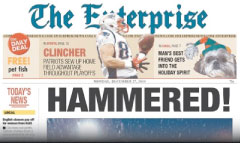 Brockton Enterprise newspaper front page