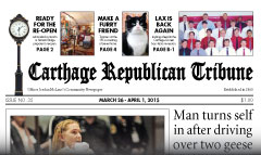 Carthage Republican Tribune newspaper front page