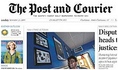 Charleston Post and Courier newspaper front page