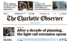 The Charlotte Observer newspaper front page