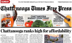 Chattanooga Times Free Press newspaper front page