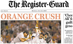 Eugene Register-Guard newspaper front page
