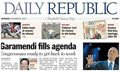 Fairfield Daily Republic newspaper front page