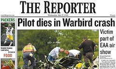 Fond du Lac Reporter newspaper front page