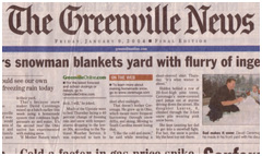 The Greenville News newspaper front page