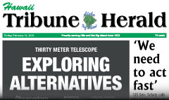 Hawaii Tribune-Herald newspaper front page