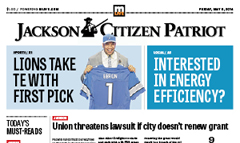 Jackson Citizen-Patriot newspaper front page