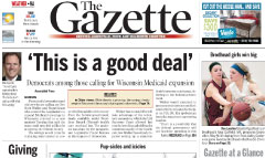 Janesville Gazette newspaper front page