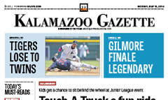 Kalamazoo Gazette newspaper front page