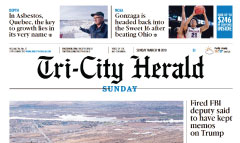 Tri-City Herald newspaper front page