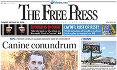 Kinston Free Press newspaper front page