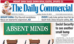 The Daily Commercial newspaper front page