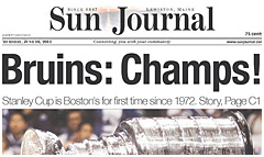 Lewiston Sun Journal newspaper front page