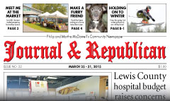 Lowville Journal & Republican newspaper front page