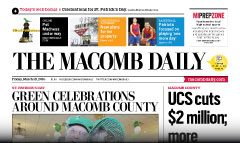 Macomb Daily newspaper front page