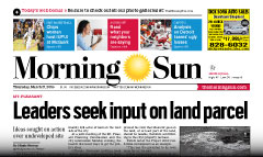 Mount Pleasant Morning Sun newspaper front page