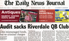 Murfreesboro Daily News Journal newspaper front page