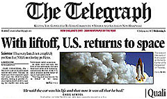 The Telegraph newspaper front page