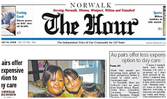 Norwalk Hour newspaper front page