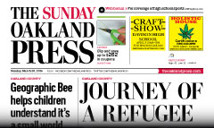 Oakland Press newspaper front page