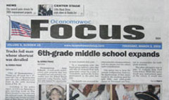 Oconomowoc Focus newspaper front page