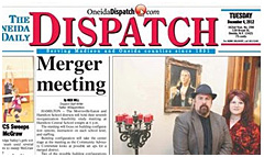Oneida Daily Dispatch newspaper front page