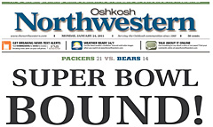 Oshkosh Northwestern newspaper front page