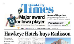 Quad-City Times newspaper front page