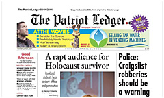 Patriot Ledger newspaper front page
