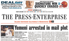 Riverside Press-Enterprise newspaper front page