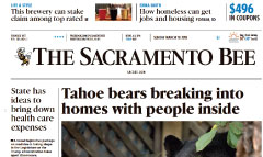 Sacramento Bee newspaper front page
