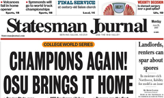 Salem Statesman Journal newspaper front page