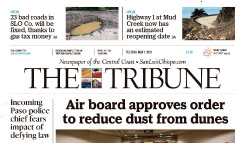 San Luis Obispo Tribune newspaper front page