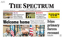 The Spectrum newspaper front page