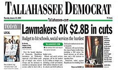 Tallahassee Democrat newspaper front page