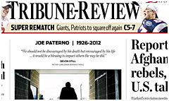 Tribune-Review Westmoreland Edition newspaper front page