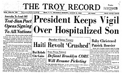 Troy Record newspaper front page