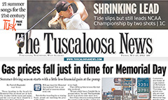 Tuscaloosa News newspaper front page