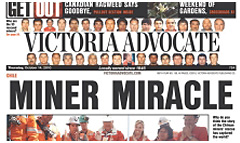 Victoria Advocate newspaper front page