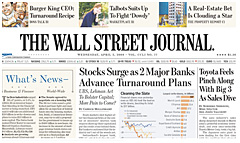 Wall Street Journal newspaper front page