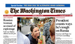 The Washington Times newspaper front page