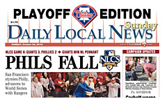 West Chester Daily Local News newspaper front page