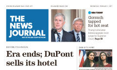 The News Journal newspaper front page
