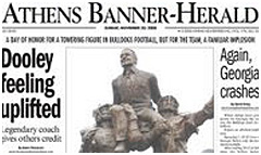 Athens Banner Herald newspaper front page